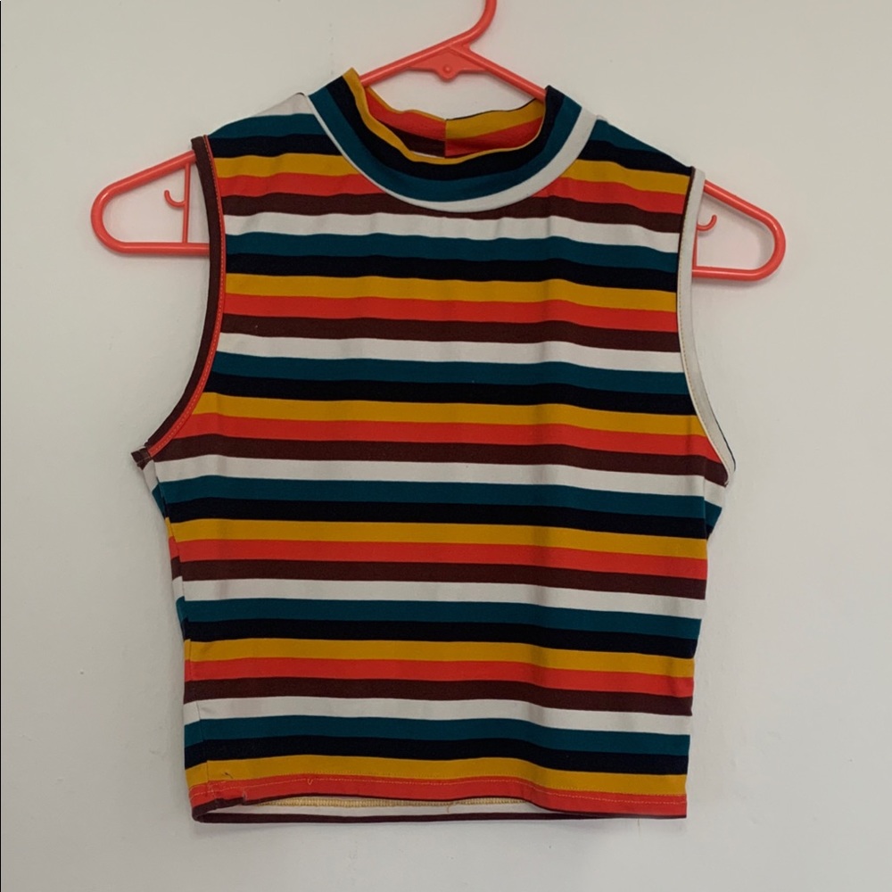 small, short, aesthetic turtle-neck colored shirt (styled in last pic)